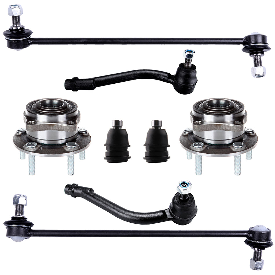 Front Tie Rod End Sway Bar with Wheel Hub Bearing For Hyundai Santa Fe 2007-2012