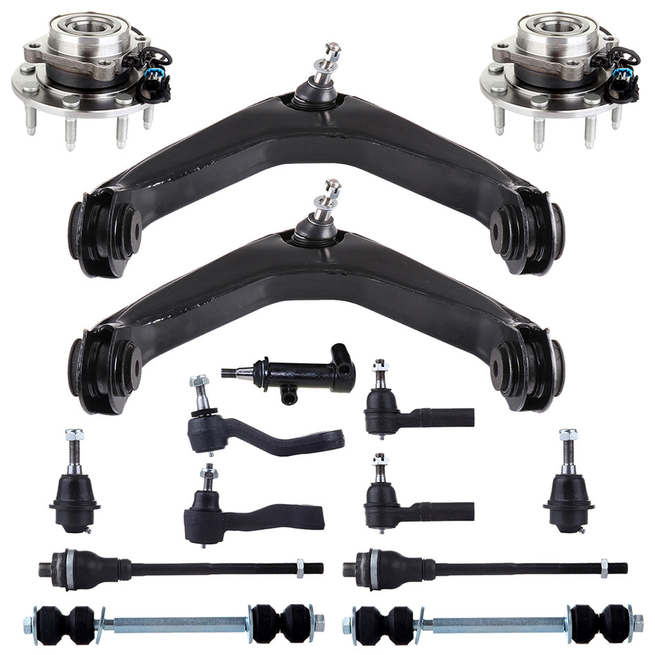 15Pcs For 2001-2004 GMC Sierra 2500 Front Wheel Bearing Hub Control Arm Sway Bar