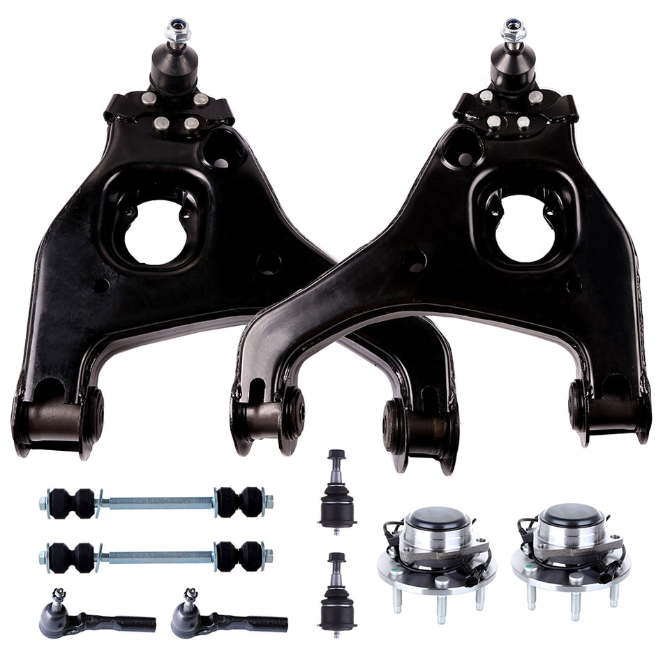 Lower Control Arm Suspension Kit For 99-06 GMC Sierra 1500 Chevrolet Silverado 1500 & Wheel Hub Bearing 10Pcs