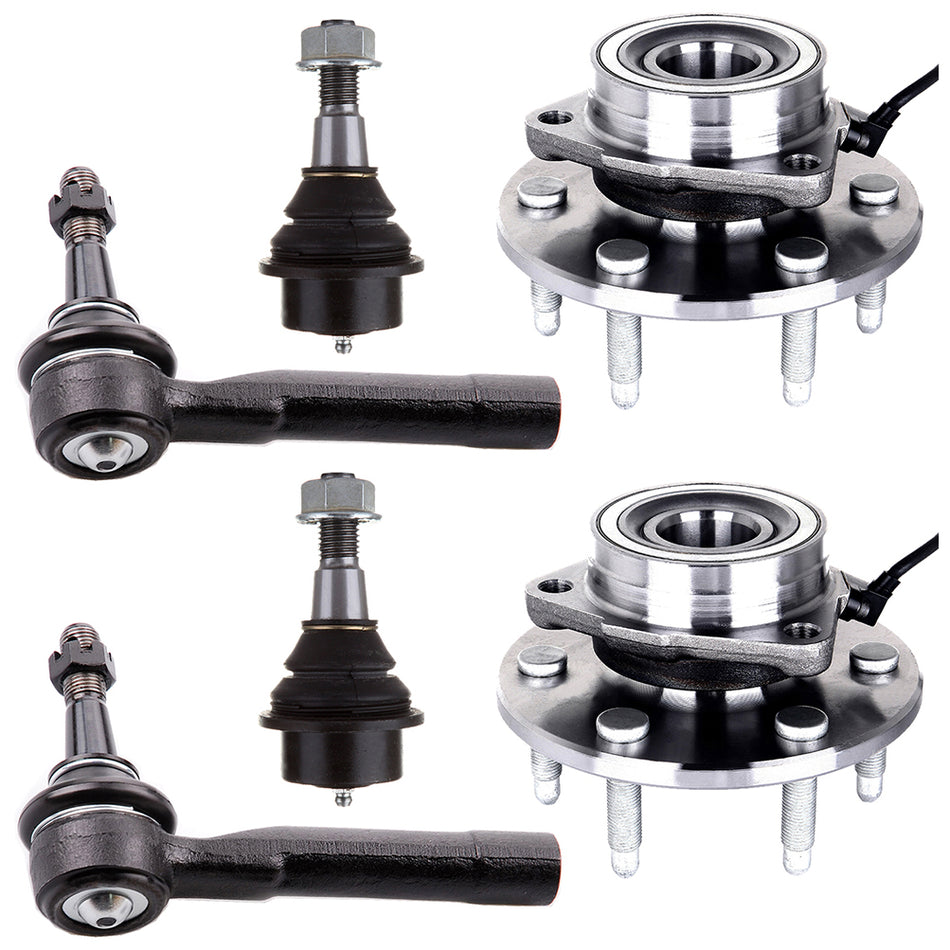 Front Ball Joint Tie Rod Wheel Bearings Kit 02-06 Cadillac Escalade 02-06 GMC Yukon