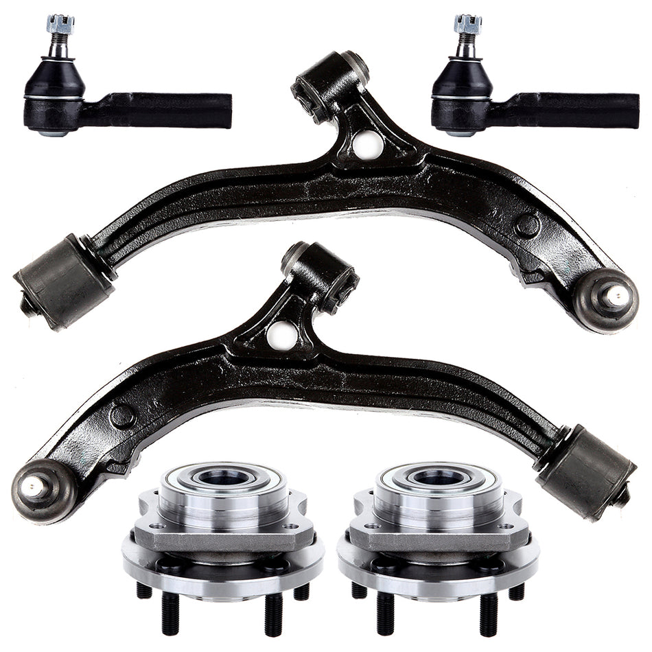 For 96-00 Plymouth Grand Voyager 6pcs Front Wheel Bearing Lower Control Arm Kit