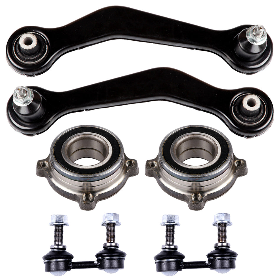 Rear Control Arms Ball Joints Wheel Bearings Sway Bar Links for 2000-06 BMW X5