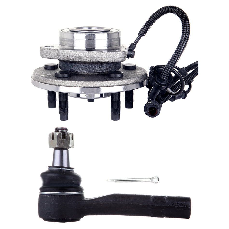 Front Tie Rod End Wheel Hub Bearing For 02-05 Ford Explorer 03-05 Lincoln Aviator