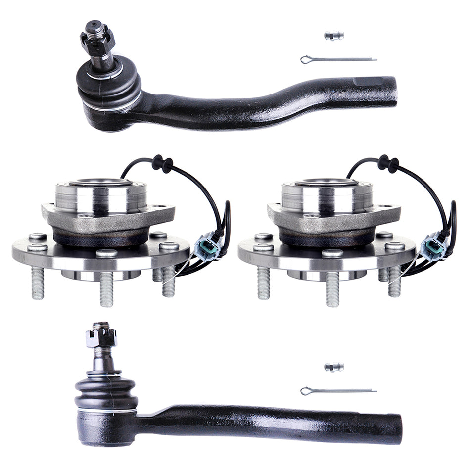 Outer Tie Rod Ends & Wheel Bearing Hubs Kits For 04-07 Nissan Titan 05-07 Armada 4Pcs