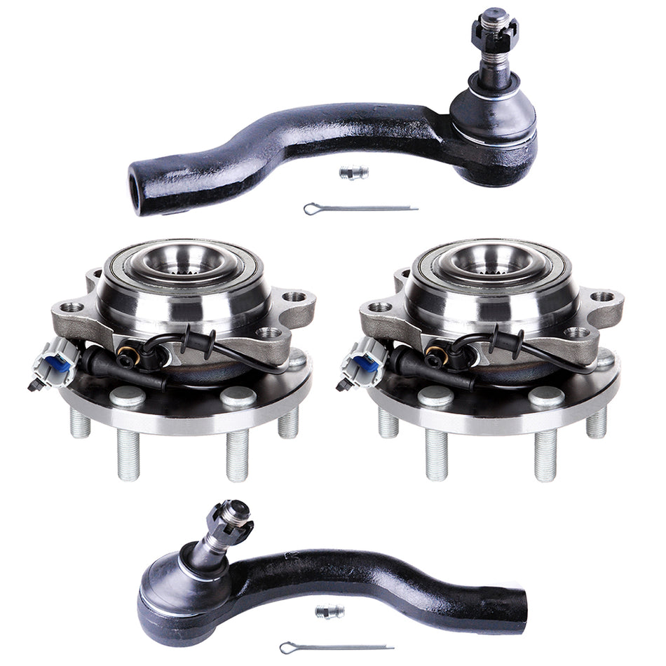 4pcs Wheel Bearing Hub Tie Rod End Links For Nissan Frontier Pathfinder Xterra