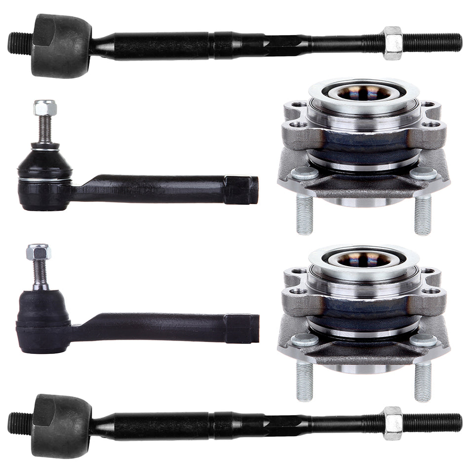 Front Tie Rod End Steering Linkages with Wheel Hub Bearing For 2007-2012 Sentra