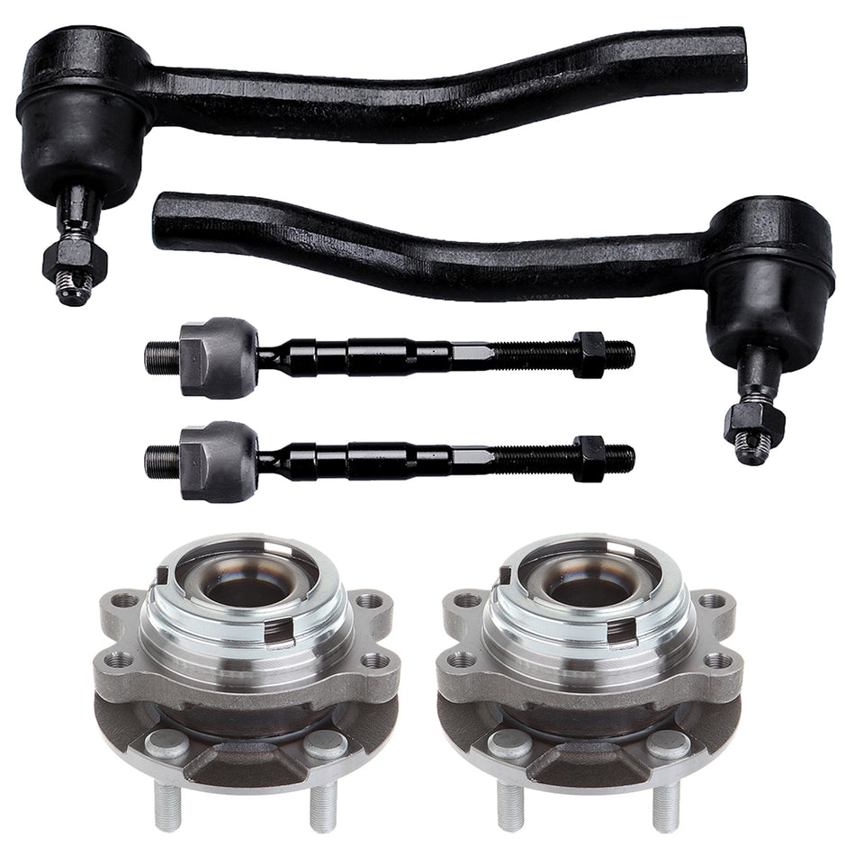 Fits 1998-2003 Nissan Altima Wheel Hub Bearing Assembly Tie Rod End Link 6Pieces