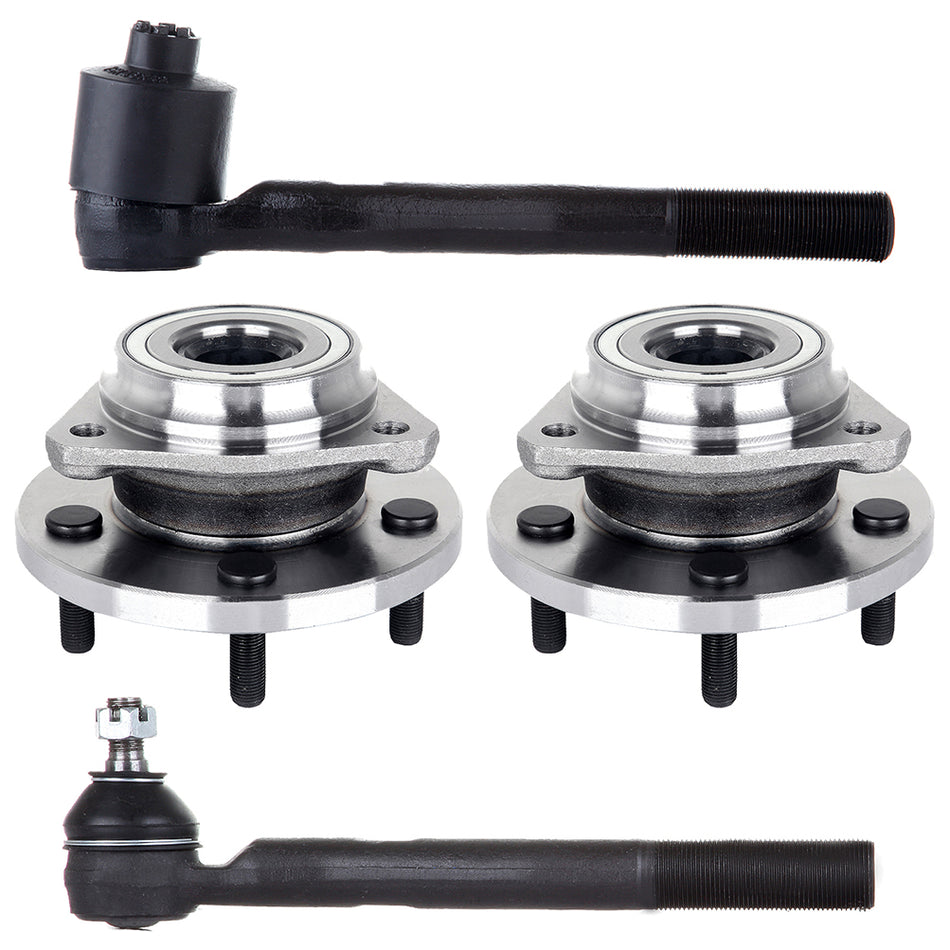 4PCS Wheel Hub & Bearing Assembly Outer Tie Rod Ends Fits Jeep Grand Cherokee