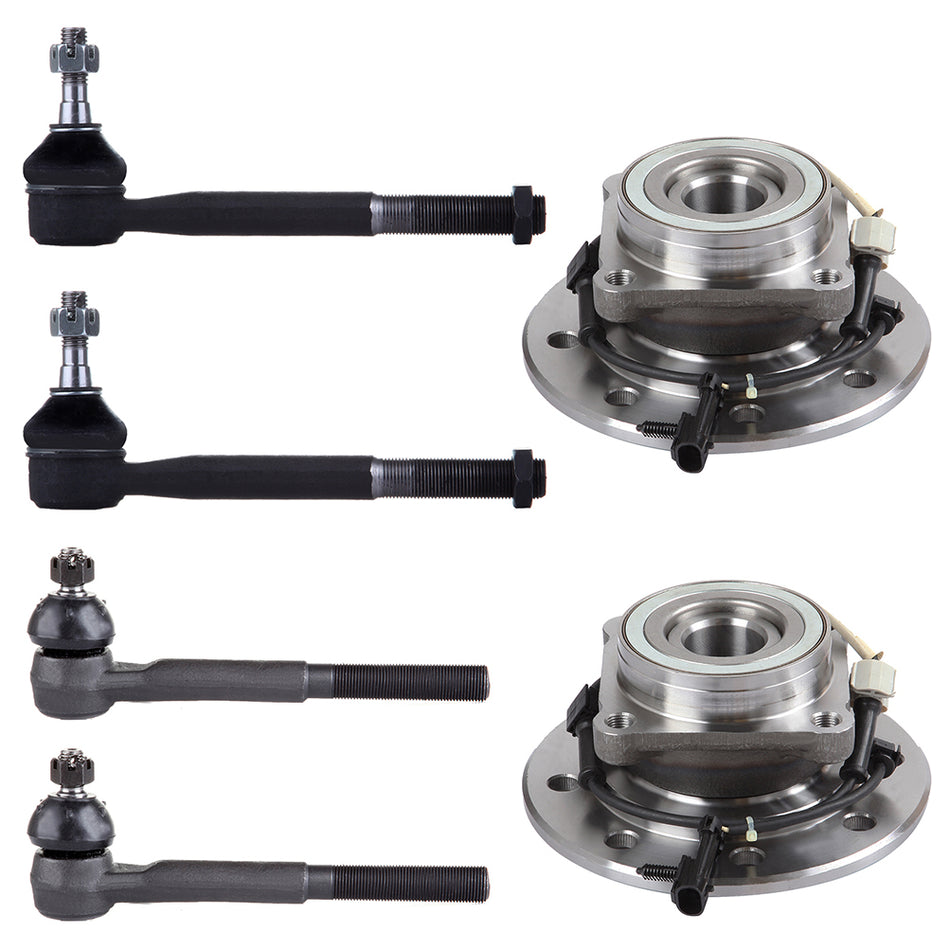 Front Tie Rod Steering Link Wheel Hub Bearing For 1996-2000 Chevrolet GMC K2500