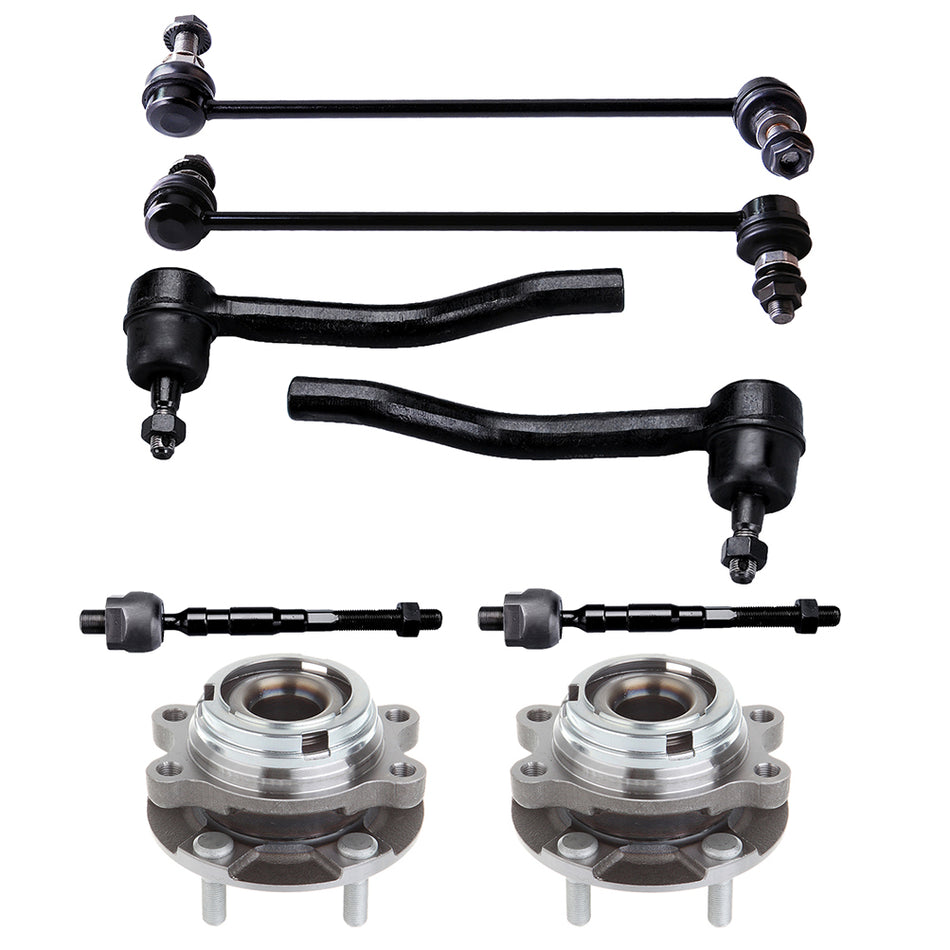 8x Wheel Hub & Bearing Sway Bar End Link Tie Rod for 2007-2012 Nissan Altima