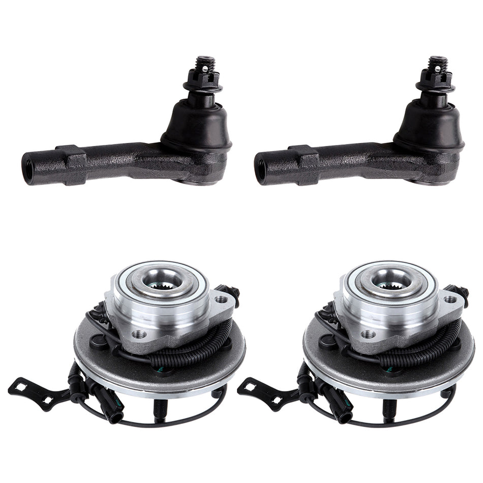4PCS Wheel Hub Bearing Tie Rods Fits Explorer Mountaineer Mercury Mountaineer