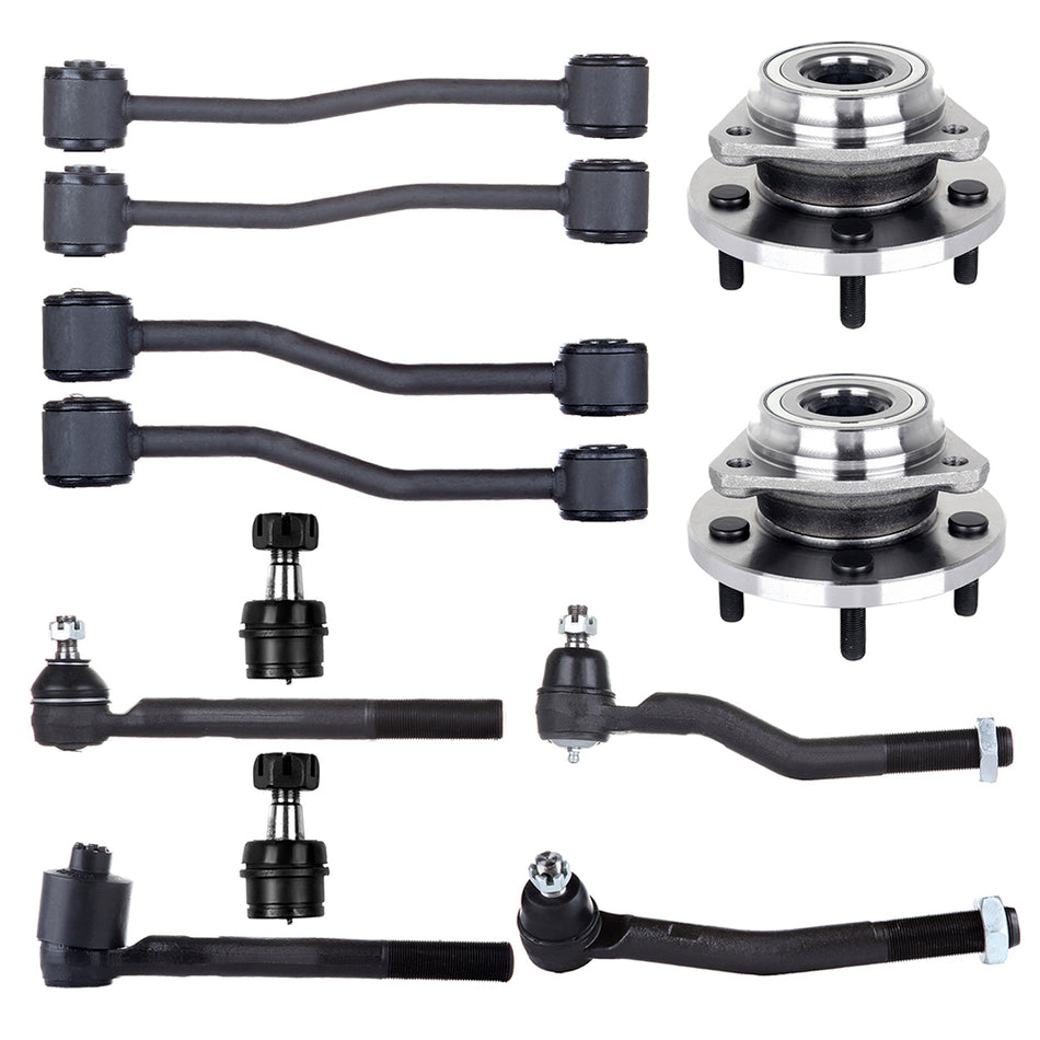 Fit For 1999 - 2004 Jeep Cherokee Front Wheel Bearing Hub Tie Rods Kit