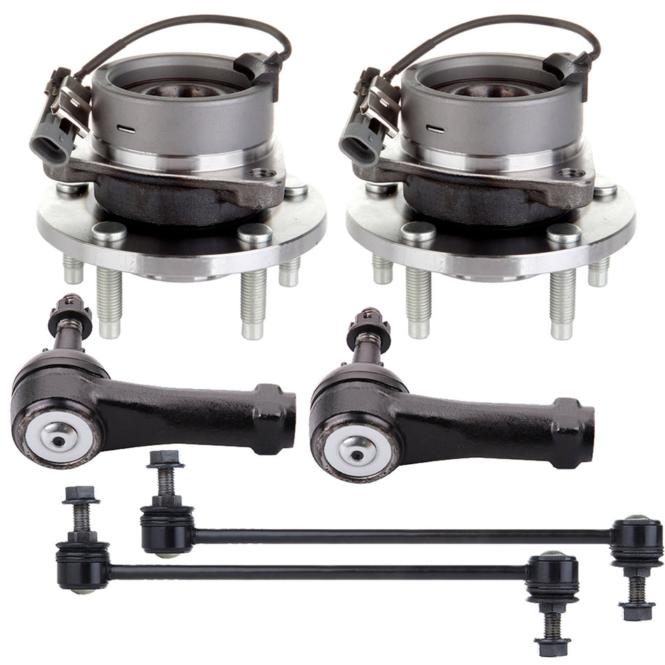 Tie Rod Sway Bar Wheel Hub Bearing For 05-10 Chevrolet Cobalt 07-09 Pontiac G5 6Pcs