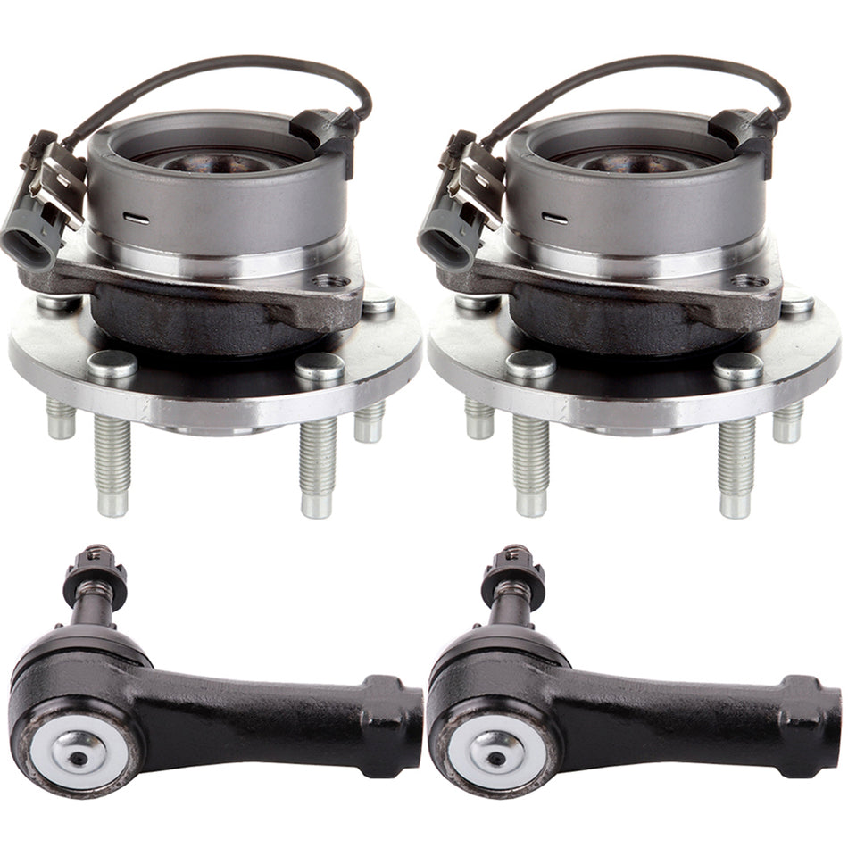 Front Tie Rod For 05-10 Chevrolet Cobalt 07-09 Pontiac G5 & Wheel Hub Bearing 4Pcs