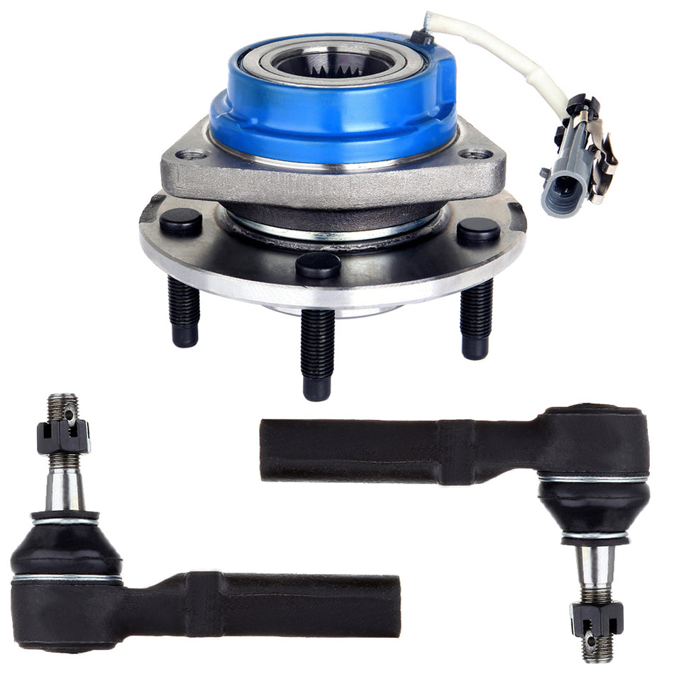 Front Wheel Hub Bearing Outer Tie Rods Steering Kit For 97-04 Buick Century 03-04 Buick Regal