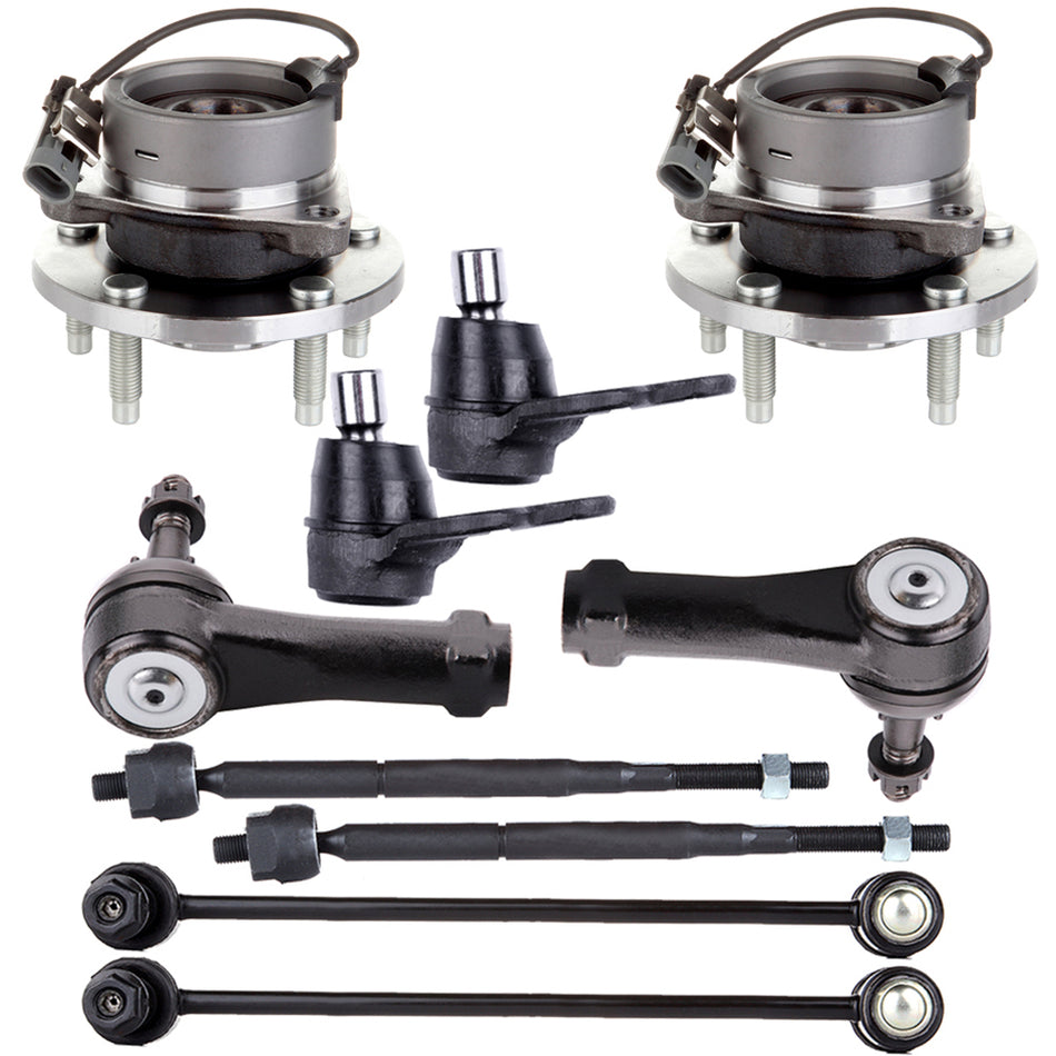 10x Front Wheel Bearing & Hub Tie Rods Sway Bar Fits Chevrolet Cobalt G5 Saturn