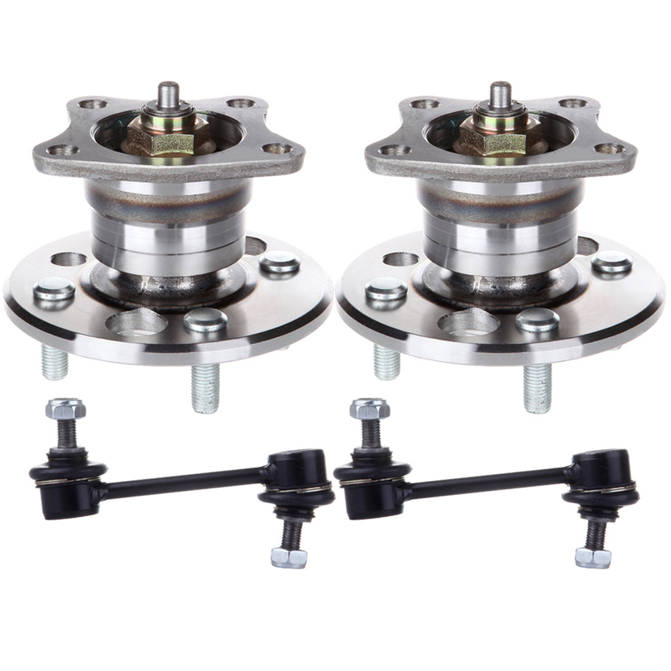 Fits 1993-02 Corolla Chevy Geo Prizm 4PCS Rear Wheel Bearing & Hub Sway Bar Link