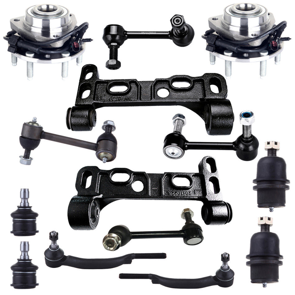 14pc Suspension Kit Control Arm Wheel Hub and Bearing Assembly for Chevy Buick