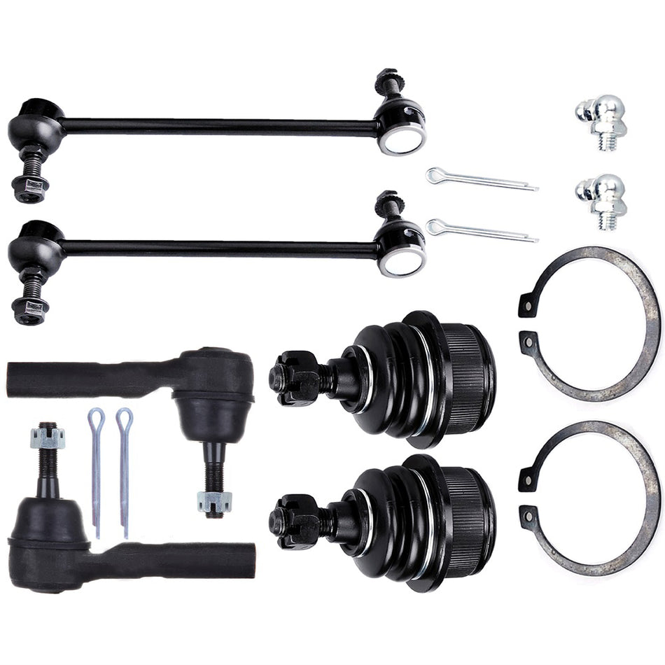 2009-2015 Dodge Journey Front Lower Ball Joints Steering Sway Bar Tie Rod End 6Pcs