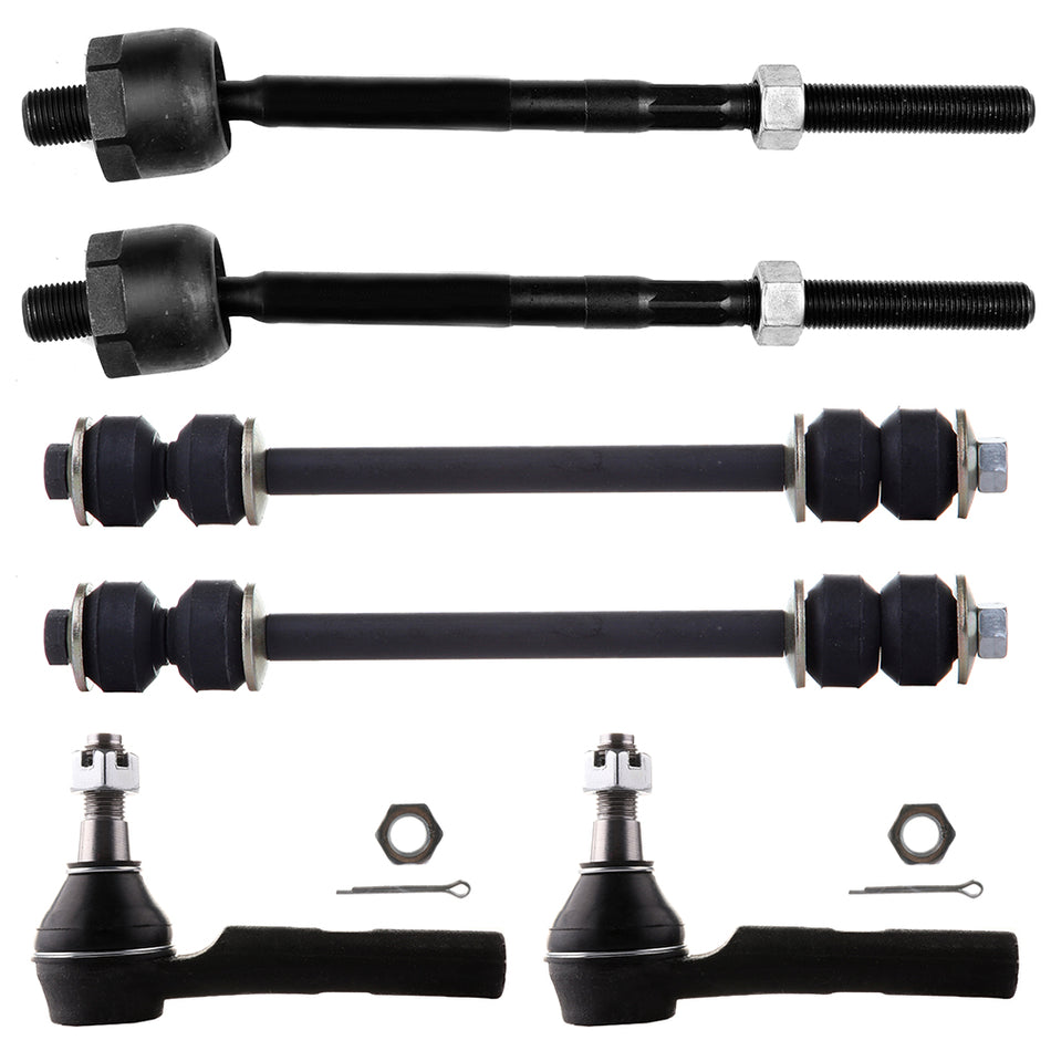 6PCS Front Tie Rod Inner Outer Sway Bar Steering Kit Fits Ford EPCSplorer 01-05