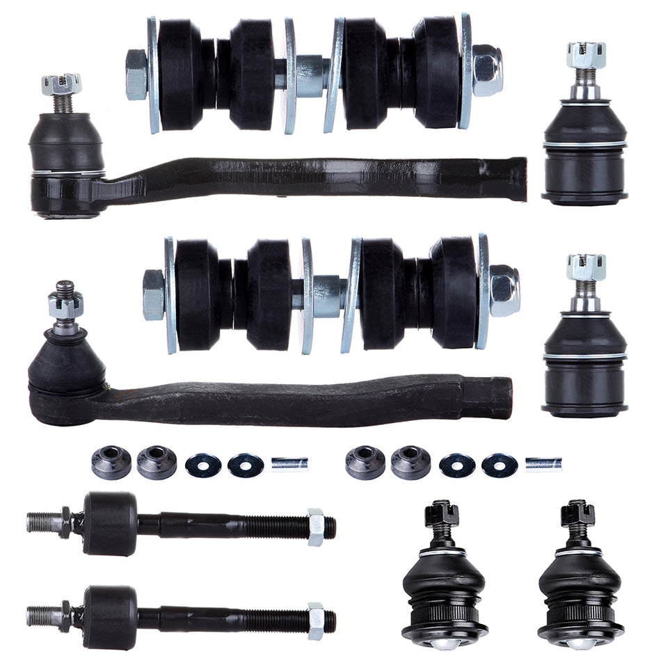 12PCS Steering Part Tie Rod Ends Sway Bar Links Ball Joint Fits Honda Isuzu