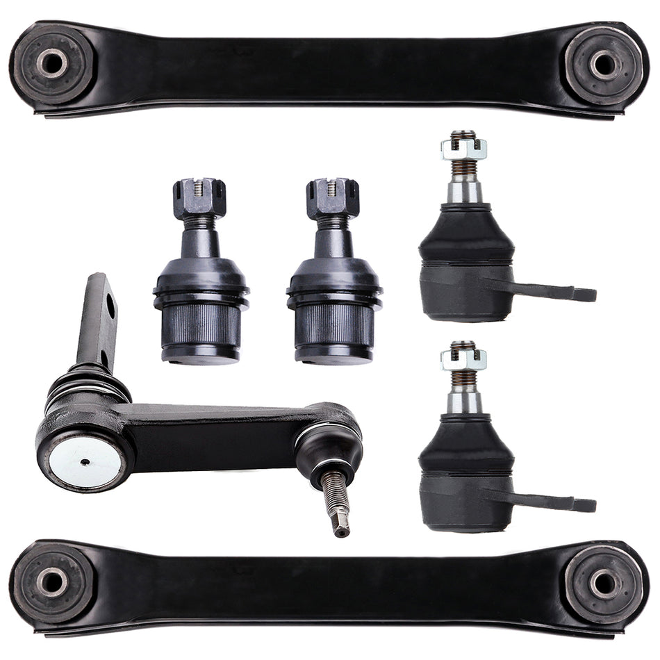 7PC For 2000 - 2002 Dodge Ram 3500 Front Lower Control Arms Ball Joint Idler Arm