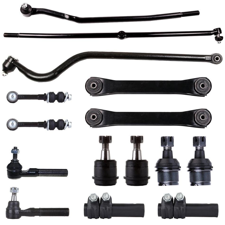 15PC Front Ball Joints Tie Rods Steering Part For 2000-2002 Dodge Ram 2500 3500