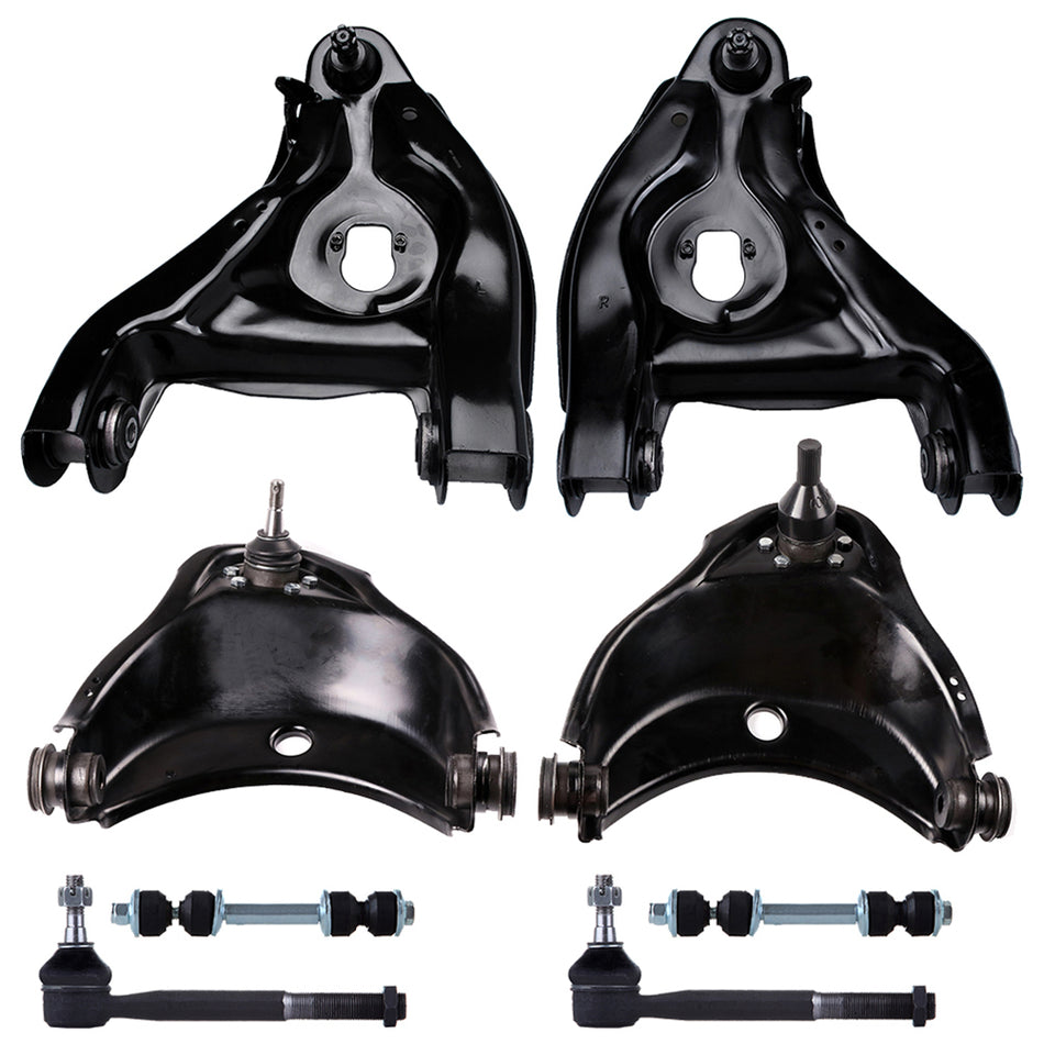 8pc Front Upper Lower Control Arm Sway Bar Tie Rod For Chevy GMC C1500 C2500