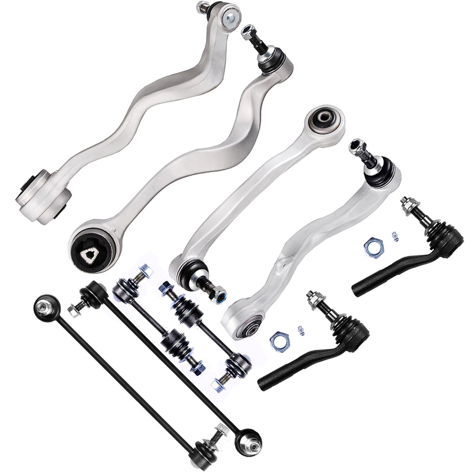 For BMW 525i 528i 530i 545i 550i 10Pcs Lower Control Arm Outer Tie Rod Sway Bar