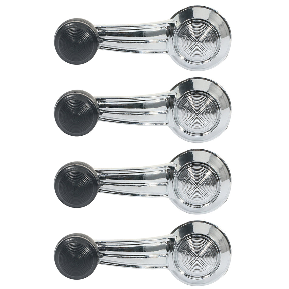4x For 73-74 Chevrolet K30 Pickup Chrome Black LH Right Side Window Crank Handle