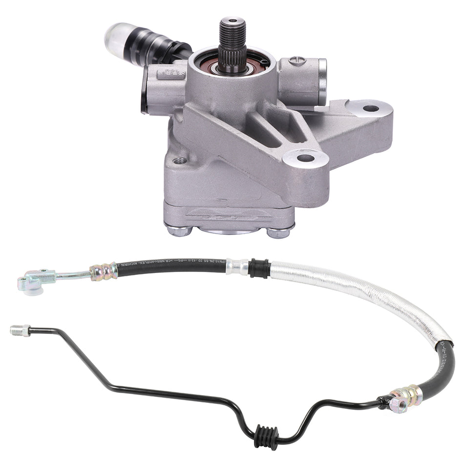 Power Steering Pump w/ Power Steering Pressure Hose For 2005-2007 Honda Odyssey