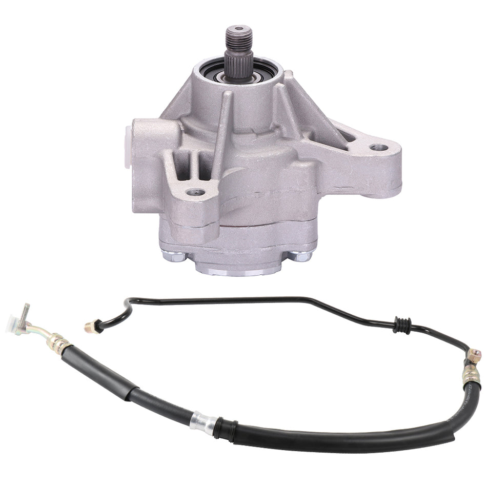 New Power Steering Pump & Power Steering Pressure Hose For 03 - 05 Honda Accord