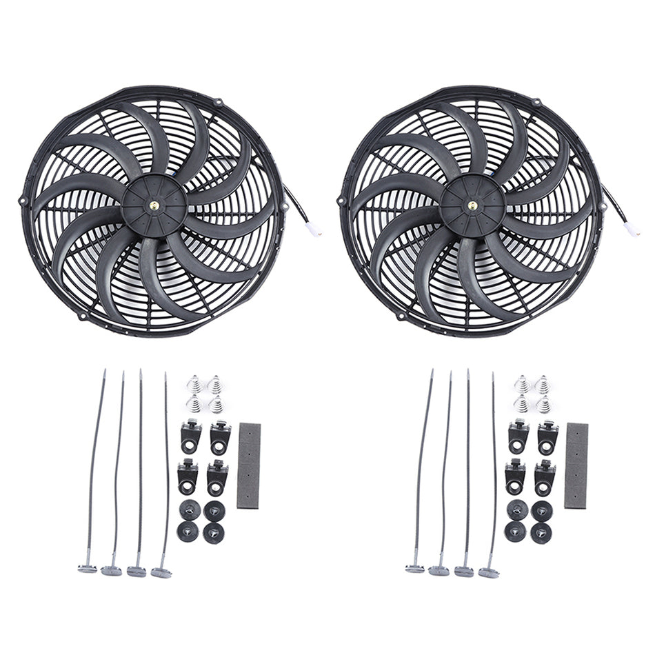 Dual Radiator Cooling Fan 16 inch Inch Universal