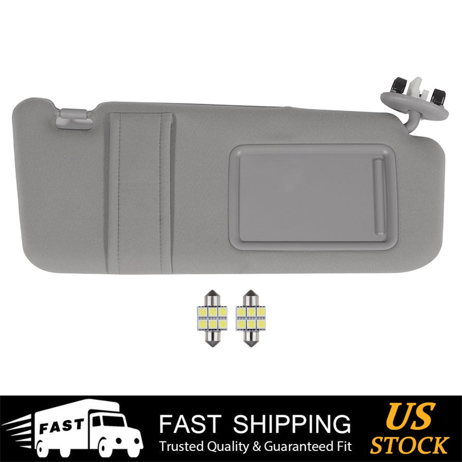 Right Passenger Sun Visor for 07-11 Toyota Camry W/sunroof + Mirror Light Free