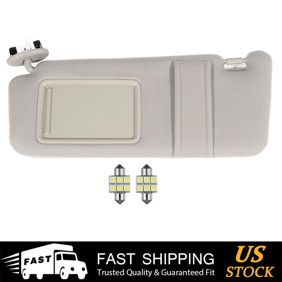 SUN VISOR LEFT BEIGE for 2007-2011 Toyota Camry W/ sunroof + Mirror Light Free