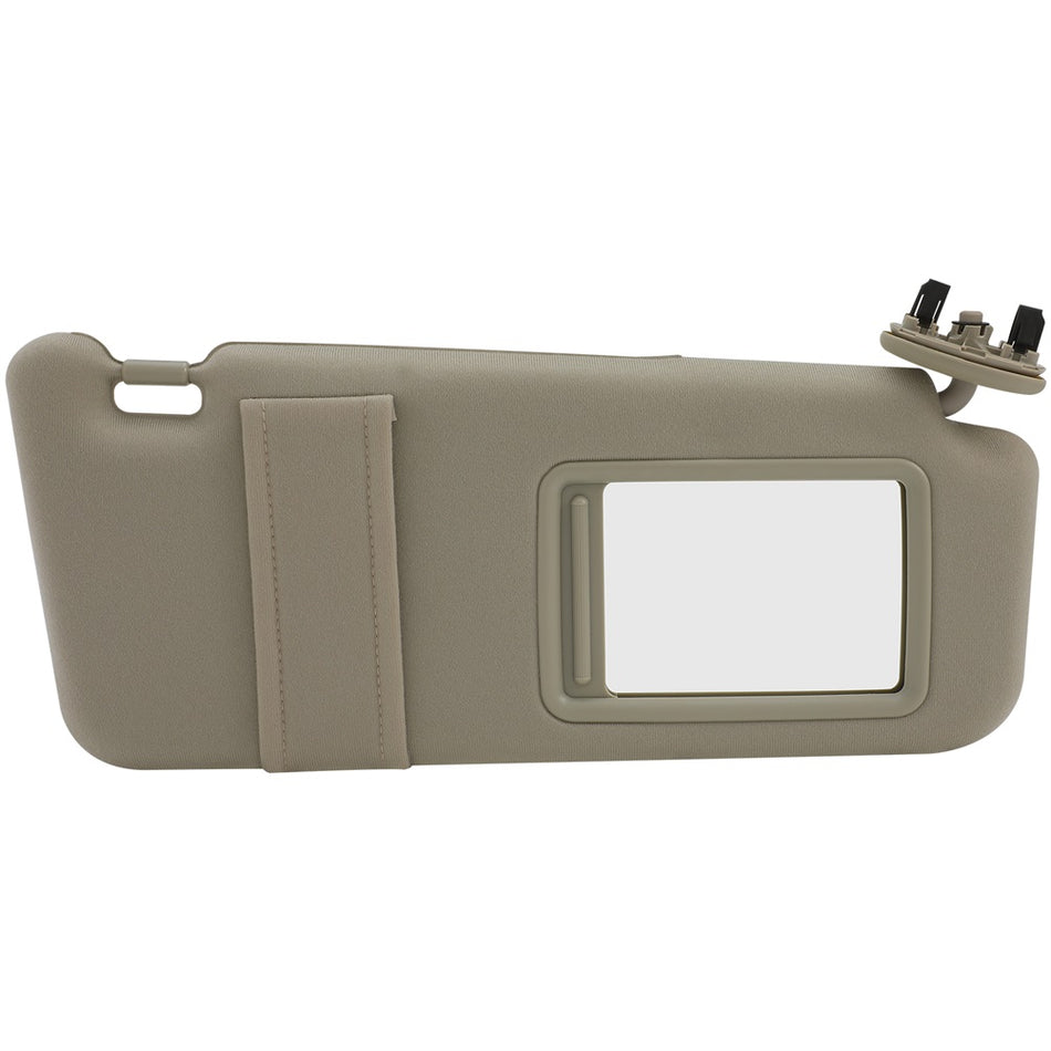 Sun Visor RIGHT Tan Beige for 07-11 Toyota Camry W/O sunroof + Mirror Light Free