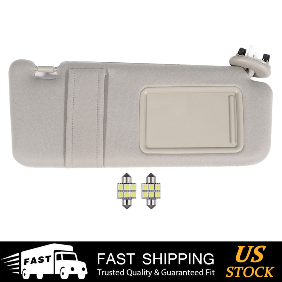 Sun Visor RIGHT Tan Beige for 07-11 Toyota Camry W/ sunroof + Mirror Light Free