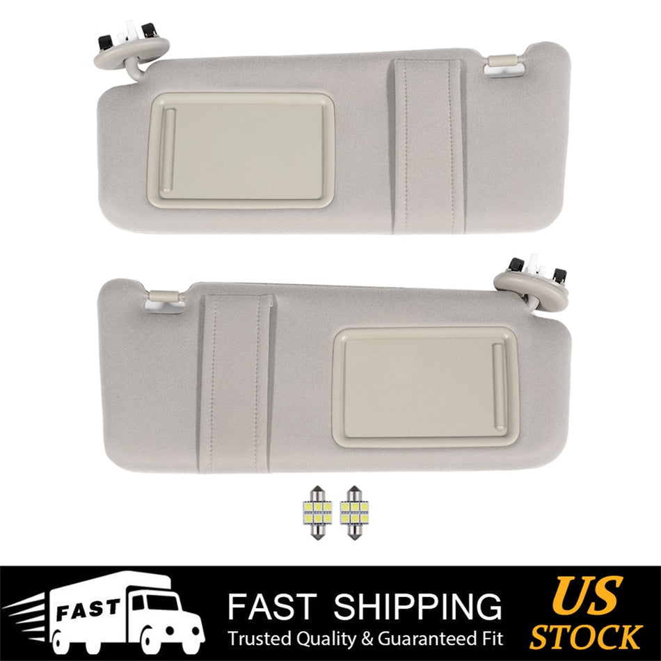 TAN Sun Visor Left Right for 07-11 Toyota Camry W/ sunroof + Mirror Light Free