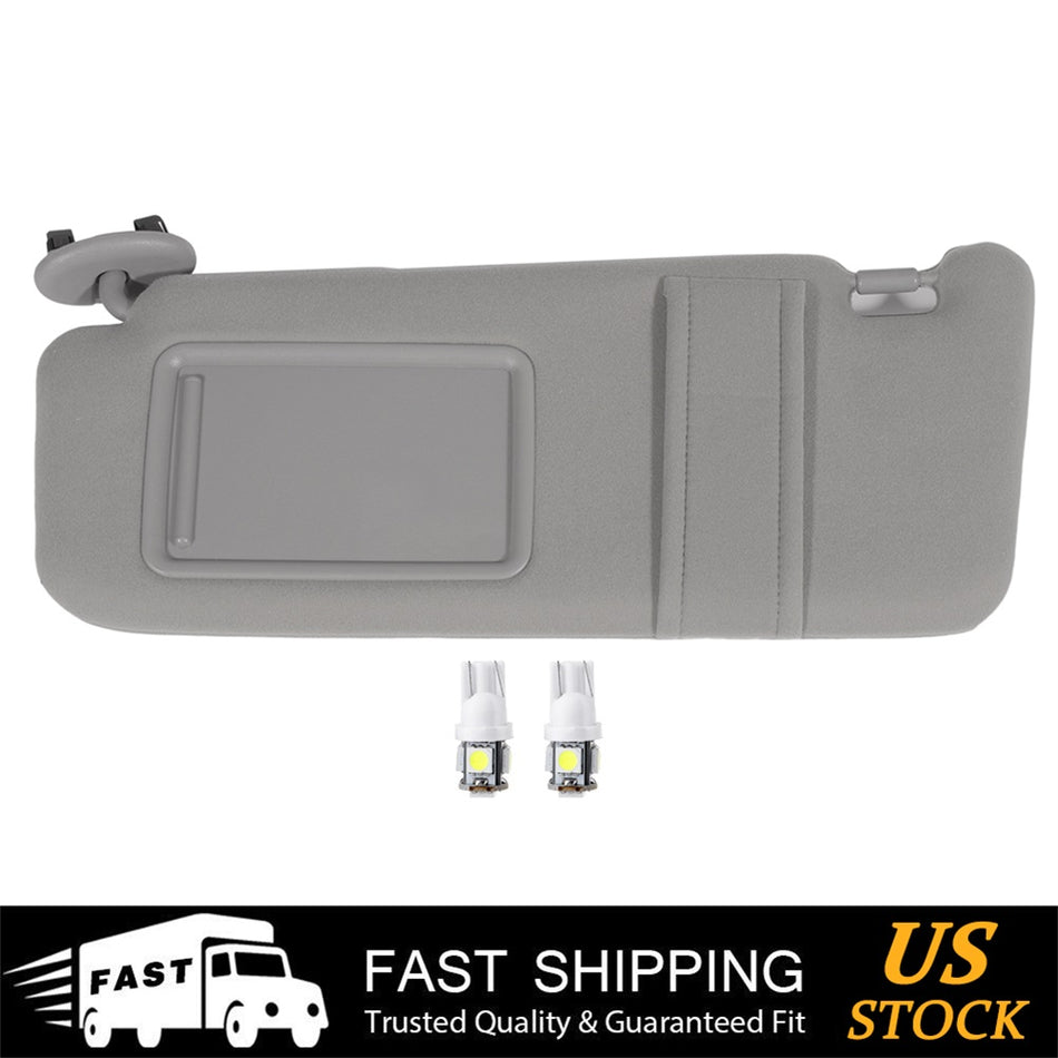 GRAY SUN VISOR LEFT for Toyota Camry 07-11 W/O sunroof +License plate Light Free