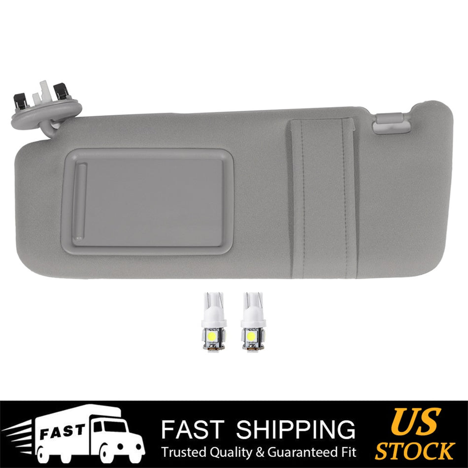 GRAY SUN VISOR LEFT for Toyota Camry 07-11 W/sunroof +License plate Light Free