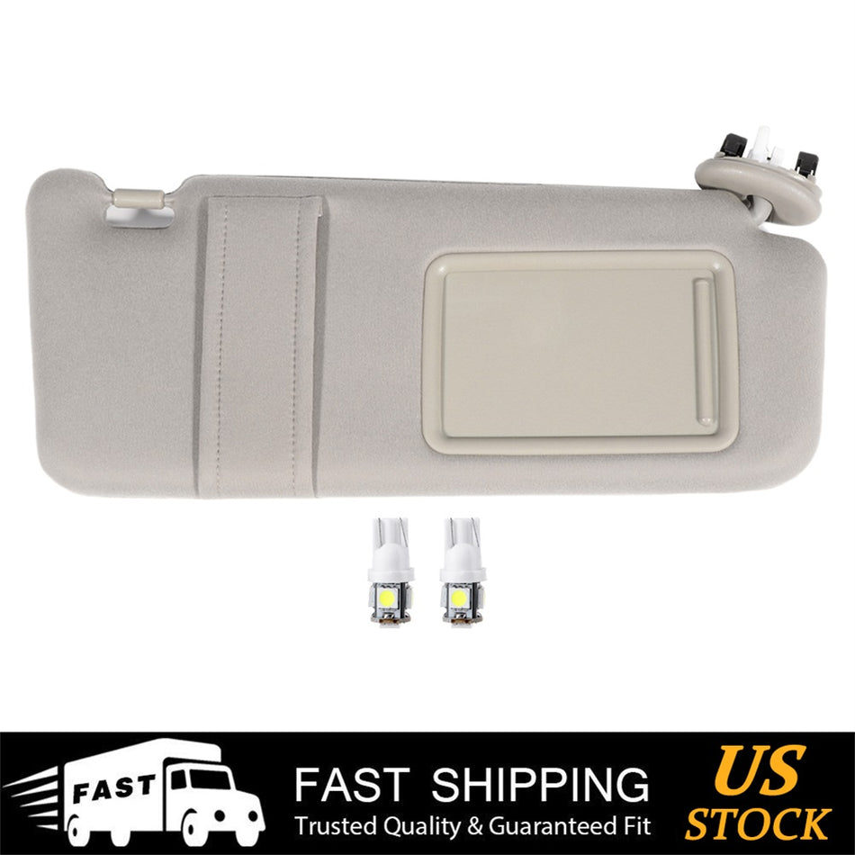 Sun Visor RIGHT Tan for 07-11 Toyota Camry W/sunroof +License plate Light Free