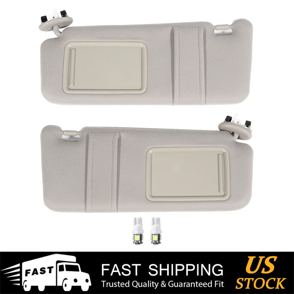 TAN Sun Visor LH RH for 07-11 Toyota Camry W/ sunroof + License plate Light Free