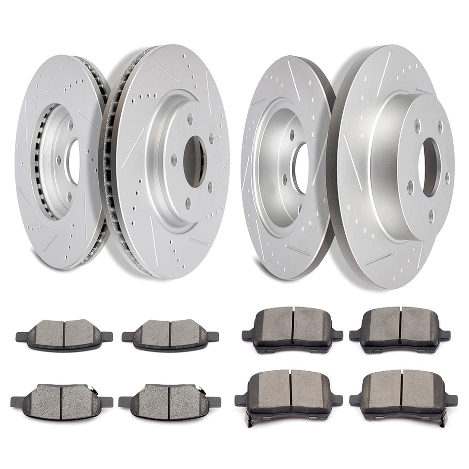Ceramic Brake Pads & Rotors For 04-12 Chevrolet Malibu 05-10 Pontiac G6 Front Rear