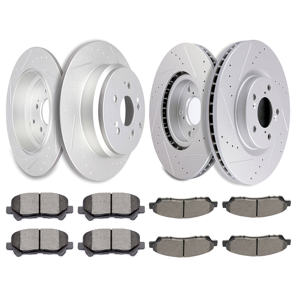 Ceramic Brake Pads & Rotors For 07-13 Acura MDX 09-11 Honda Pilot Front Rear