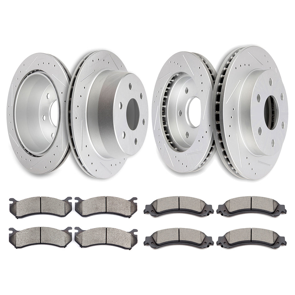Ceramic Brake Pads And Rotors 03-05 Chevrolet Astro 00-02 GMC Yukon Front Rear