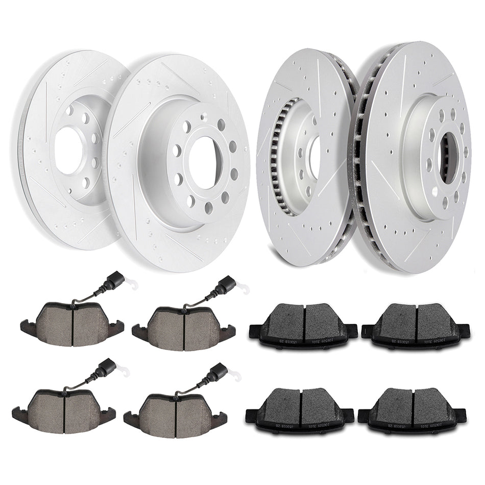 Ceramic Brake Pads & Rotors For 12-17 Volkswagen Beetle 10-18 Volkswagen Jetta