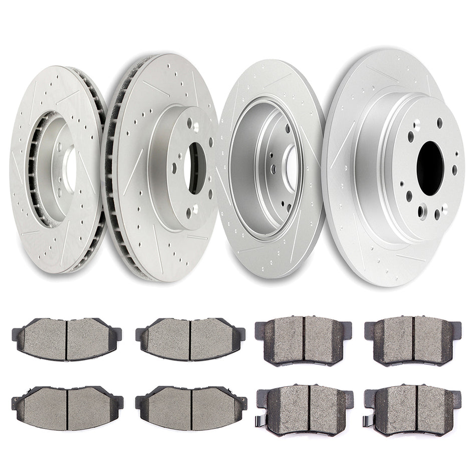 2003-2011 Honda Element Ceramic Brake Pads And Rotors Front Rear