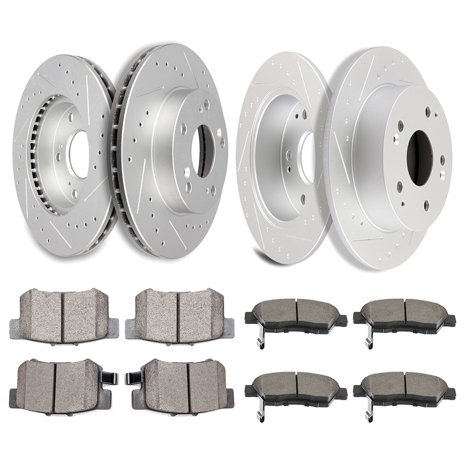 Ceramic Brake Pads And Rotors 02-06 Acura RSX 04-05 Honda Civic Front Rear