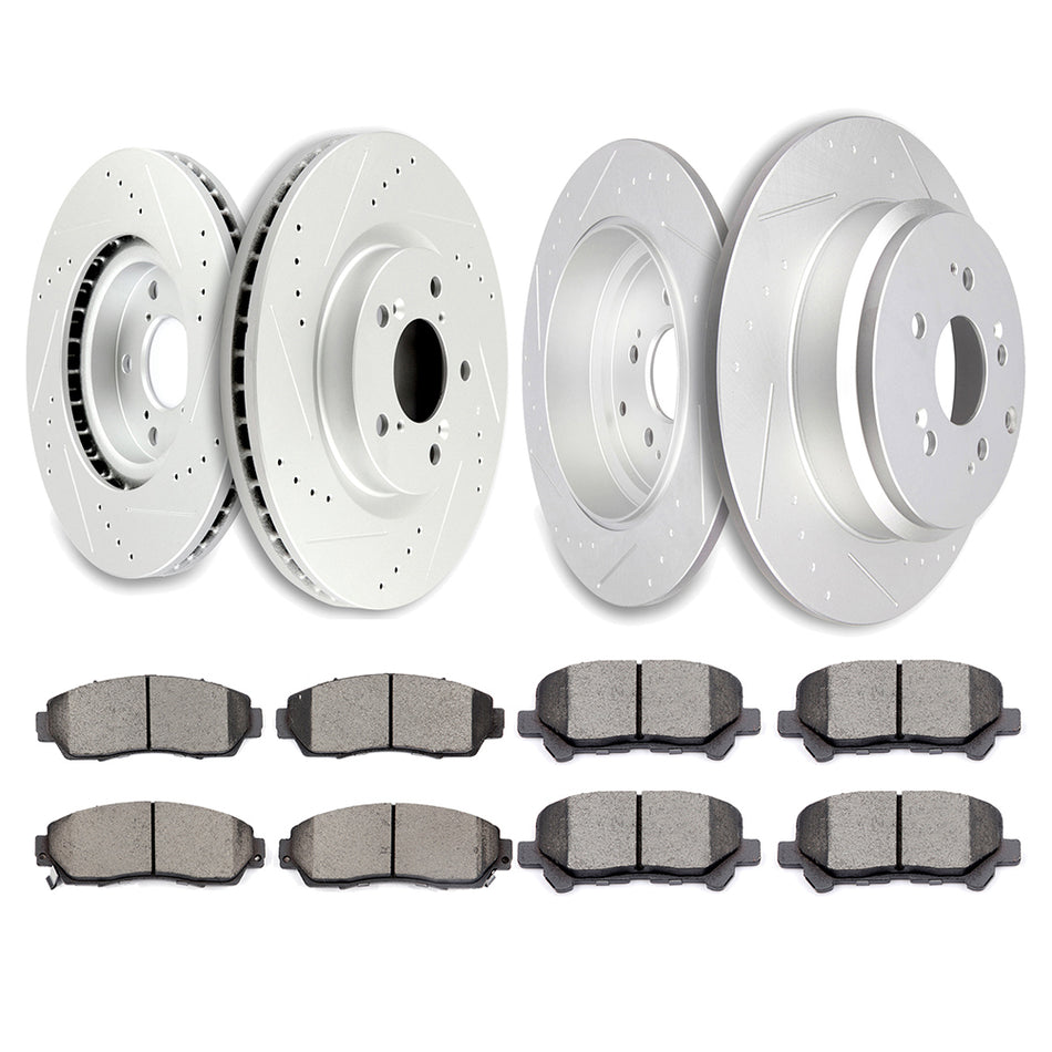2011-2014 Honda Odyssey Ceramic Brake Pads And Rotors Front Rear