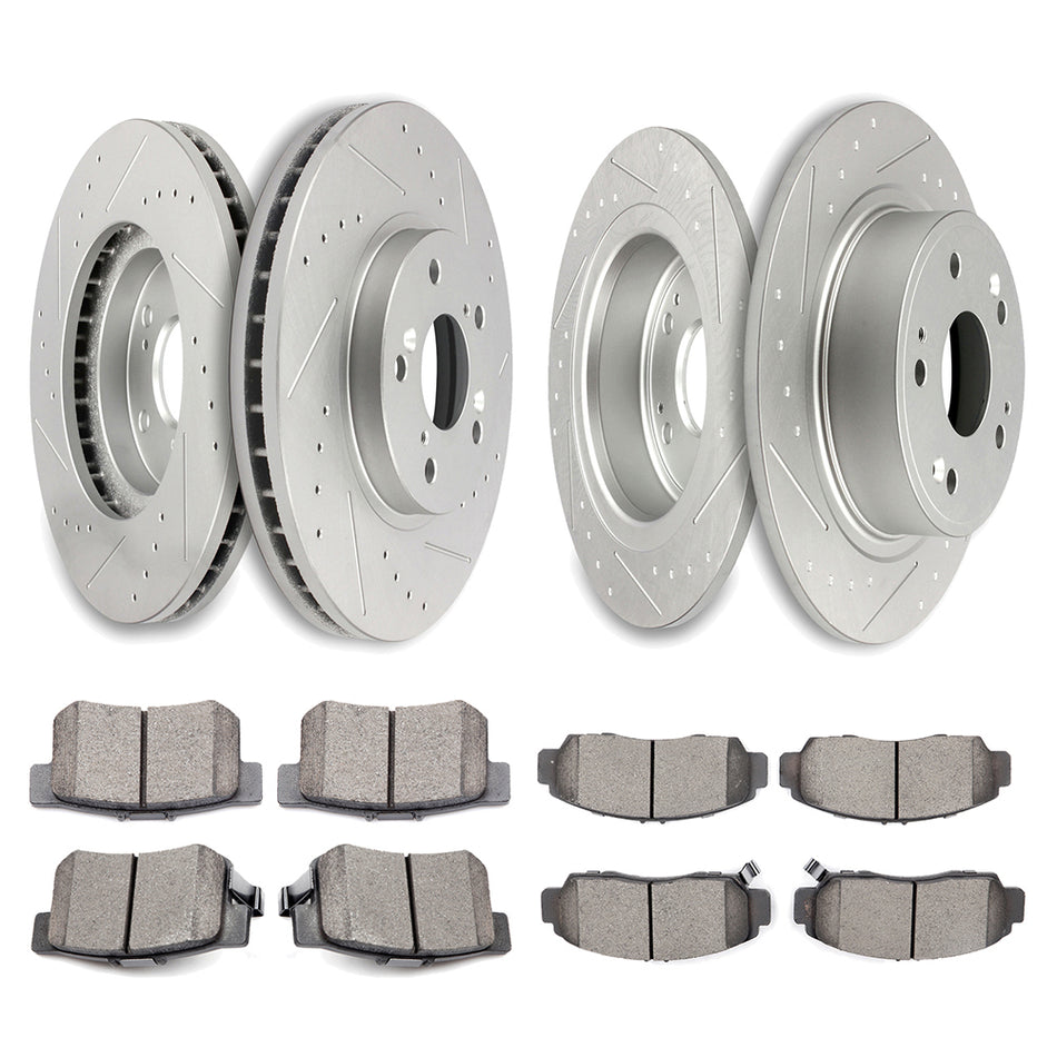 06-07 Honda Accord Front and Rear Ceramic 5 Lug Brake Rotors and pads